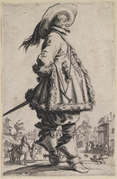 KG 10736
<br/>
Edelman met bontgevoerde mantel ("Adel")
<br/>
<em>Callot, Jacques (1592 - 1635)</em>